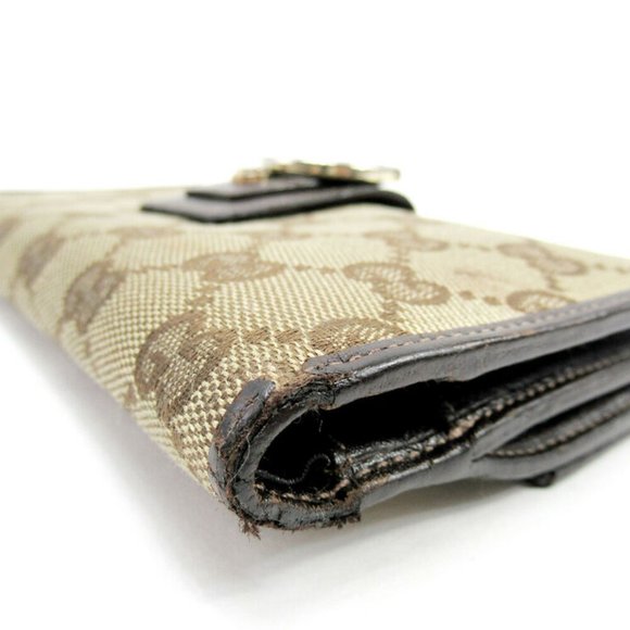 Gucci wallet GG pattern beige canvas �~ leather Auth used T17241 - Picture 2 of 9